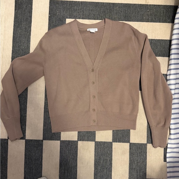 Women's Taupe athlete shift Cardigan Sweater - Picture 3 of 4